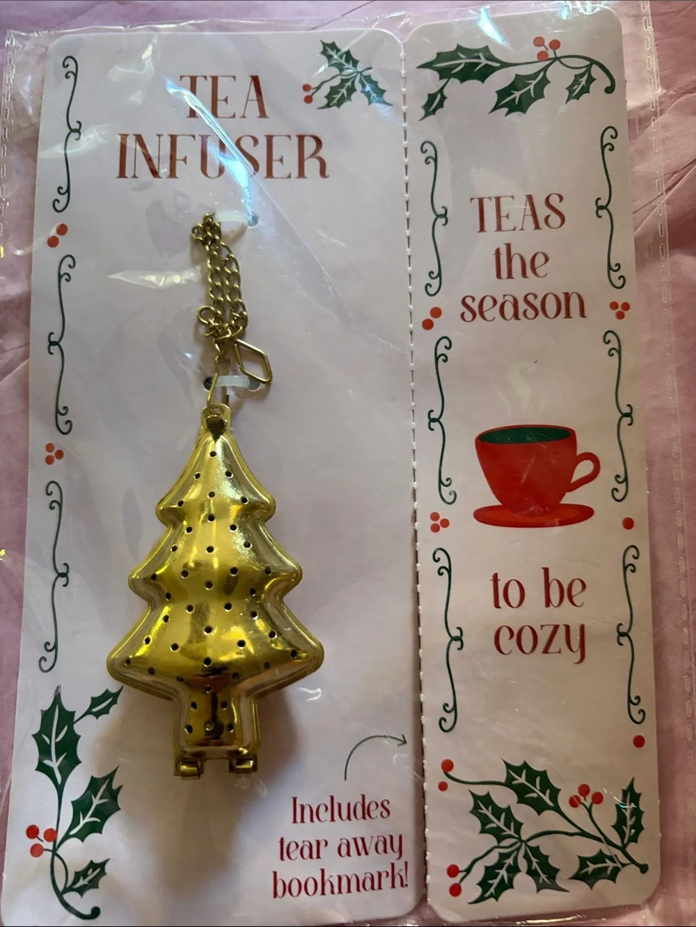 Gold Christmas Tree Tea Infuser - Holiday Tea Accessory